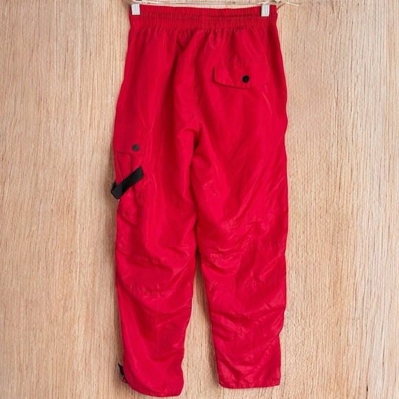 Men’s VTG Decibel Red Cargo Zippered Nylon Parachute Pants Street Wear M EUC - Picture 9 of 16